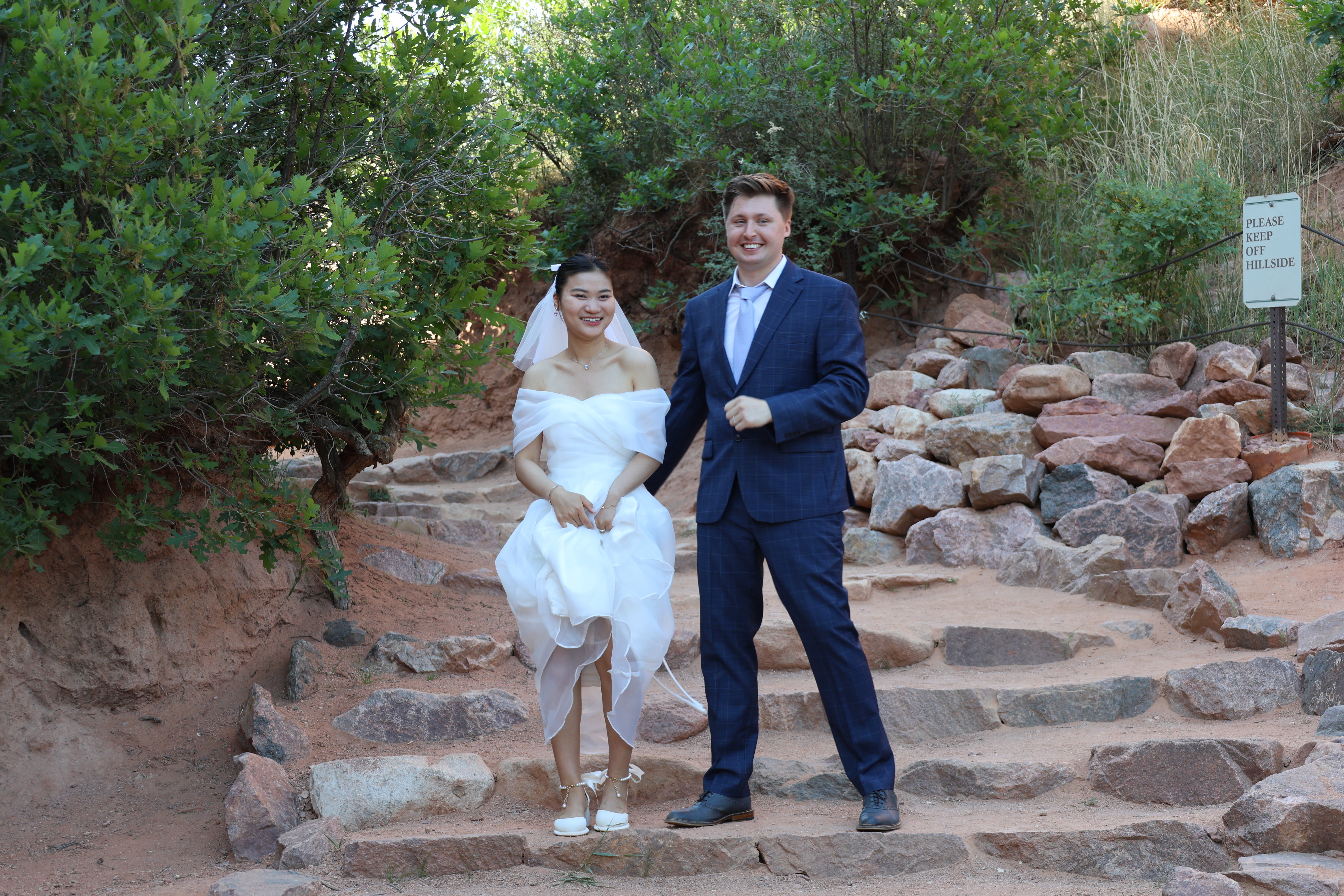 Couple celebrating at a Colorado wedding